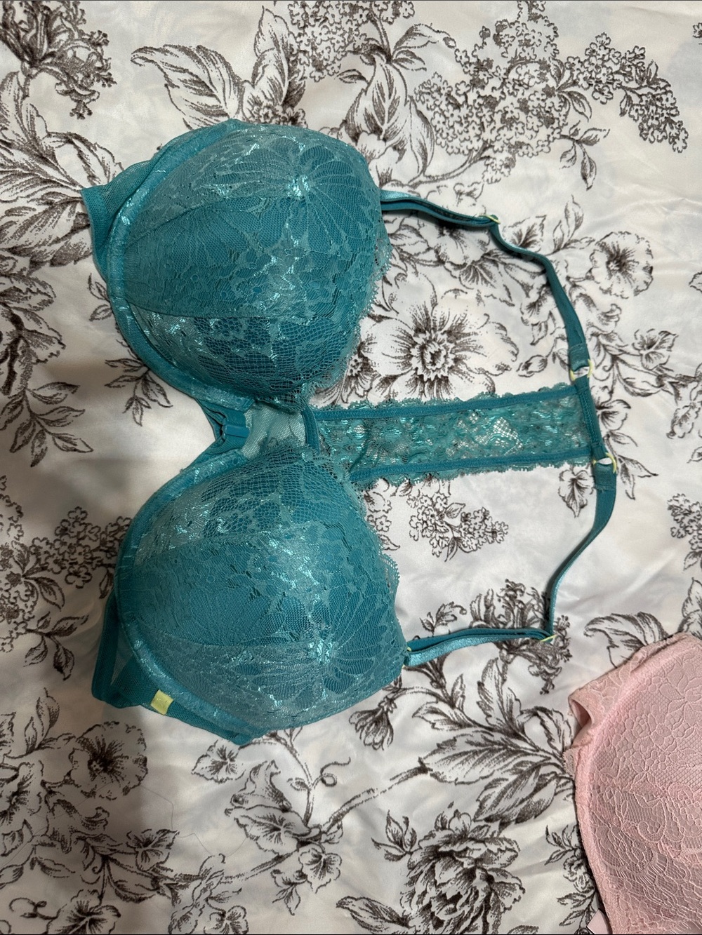 Victoria’s Secret Teal Lace Push-Up Bra - Racerback - 36C